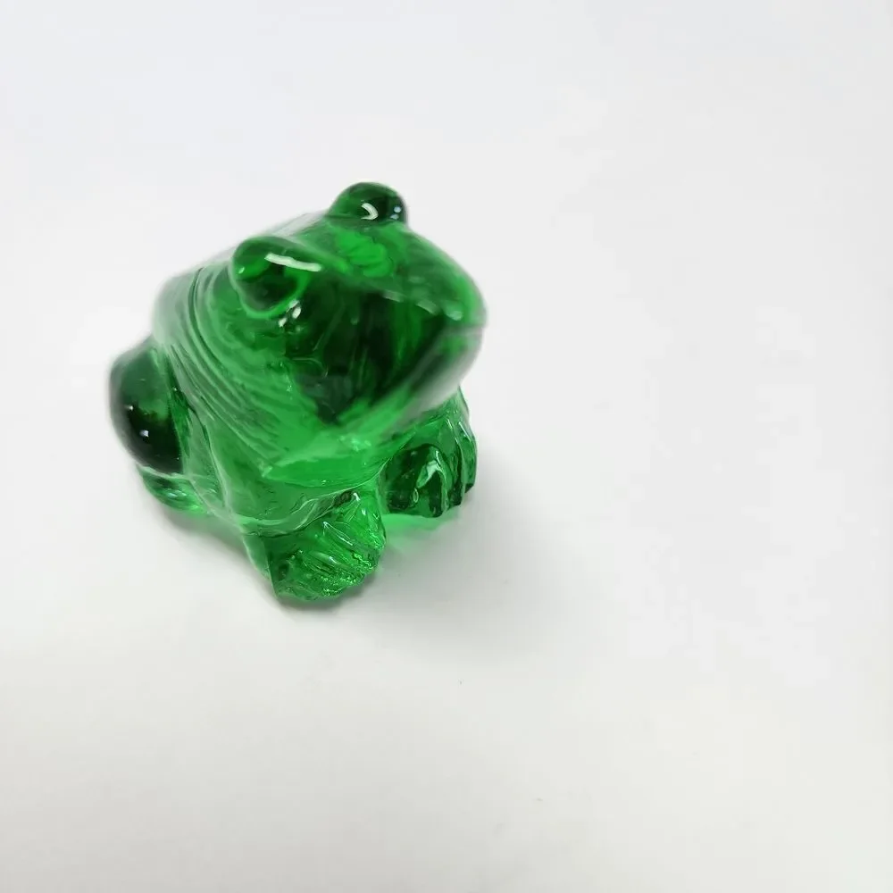 Ganz Green Glass Frog Figurine